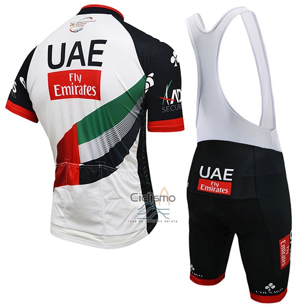 Uci Mundo Campeon UAE Ropa Ciclismo Culotte Corto 2017 Mangas Cortas Blanco